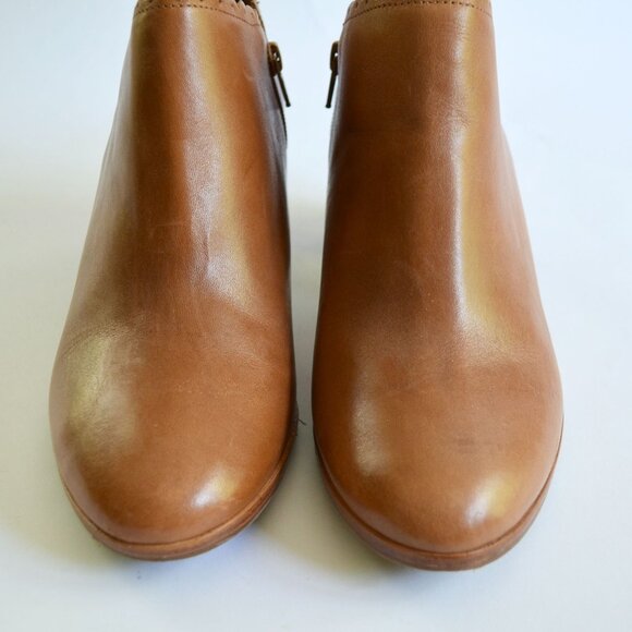 Jack Rogers Marianne Leather Cognac Brown Booties Size 10 M - Picture 6 of 11